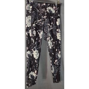 Victoria's Secret Floral Black Leggings Size 10